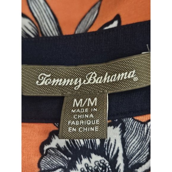 Tommy Bahama Orange Floral Knit Dress M Sleeveless Viscose Blend Tropical - Picture 5 of 5
